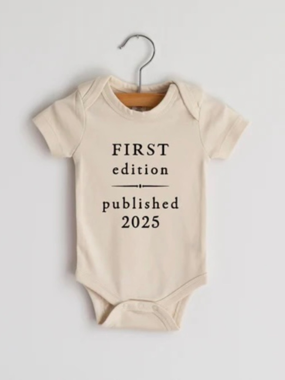 Organic First Edition Published 2025 infant one piece bodysuit onesie size 0-3 M
